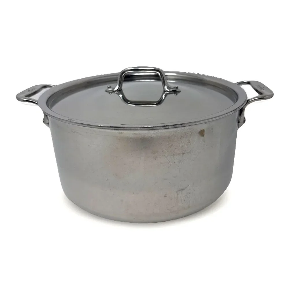 ALL-CLAD D3 3-Ply 6 Quart Polished Stainless Steel Stockpot w/Lid Clean EUC